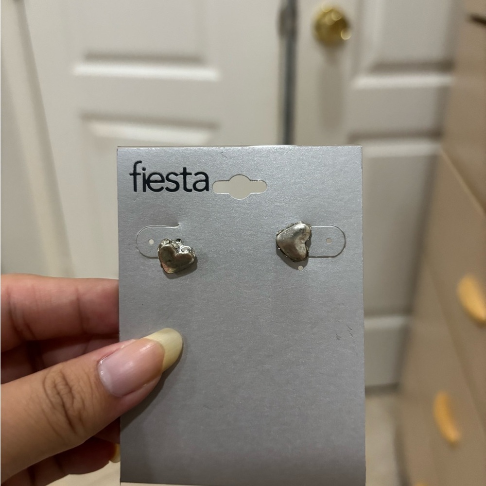 Fiesta Metallic Heart Earrings